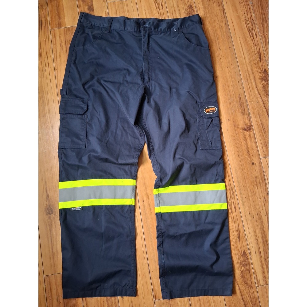 Pioneer Mens Navy Blue Hi-Vis Cargo Work Pants Reflective StarTech 40x32 CSA Z96